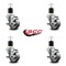 Service Caster 3'' Semi Steel Swivel 1-7/8'' Expanding Stem Caster Set with Brake, 4PK SCC-EX20S314-SSS-TLB-178-4 - alternate 4